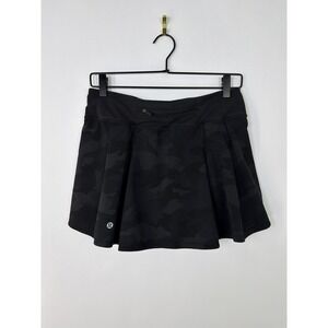 Lululemon Black Camo Skort Athletic Skirt Built In Shorts Women Size 6